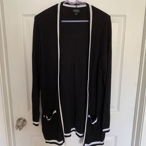 Torrid Black Ribbed Varsity Cardigan